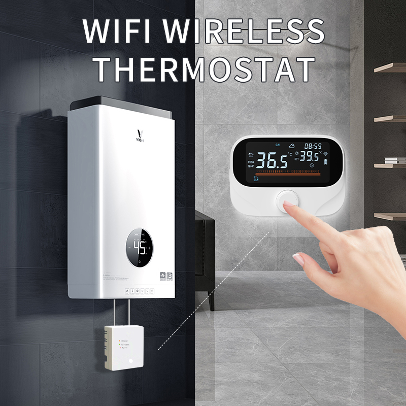 Tuya WiFi స్మార్ట్ థర్మోస్టాట్, °C/°F స్విచ్‌బుల్ డిస్‌ప్లేతో